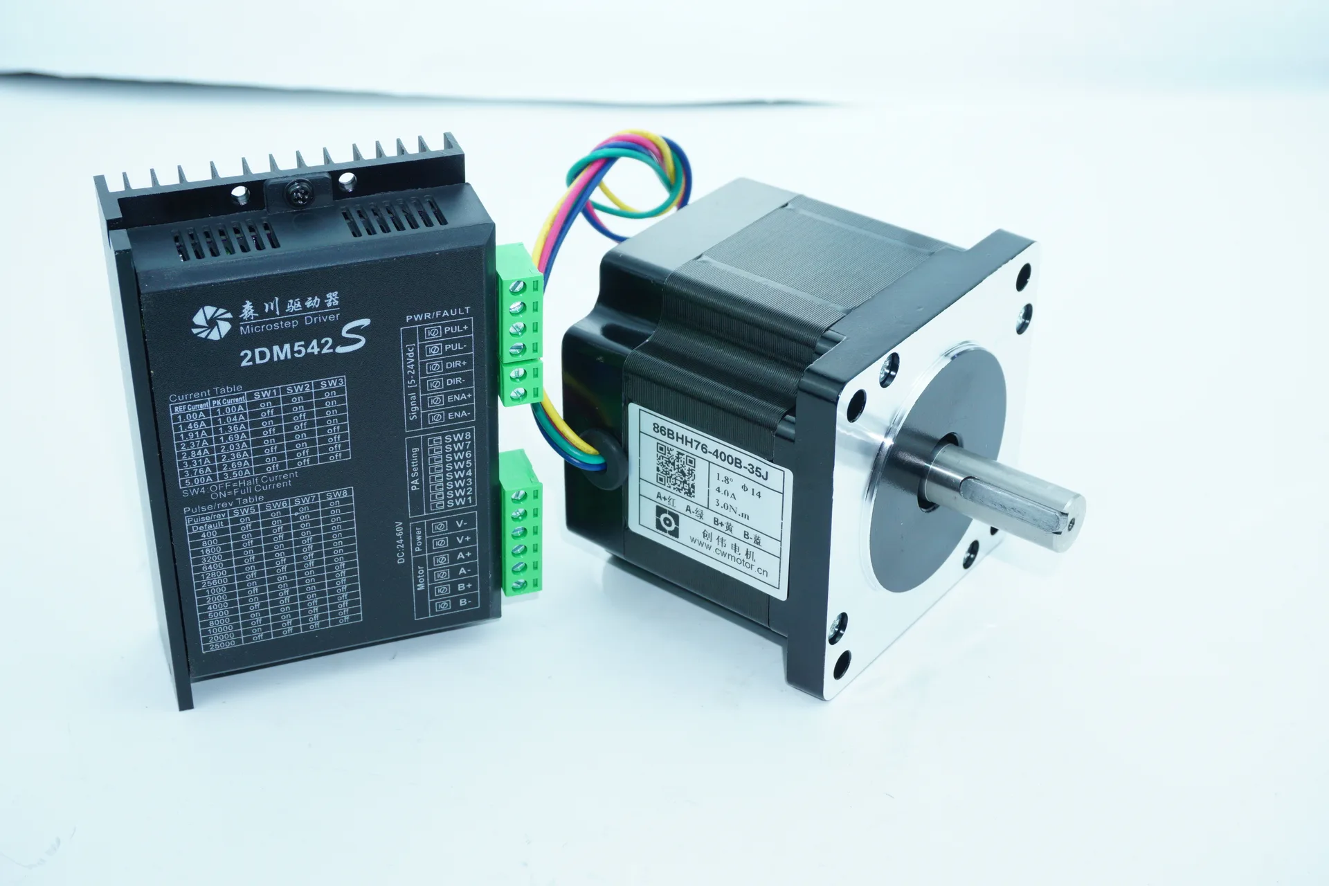 创伟电机 CW 400B stepper motor and Senchuan 2DM542 driver