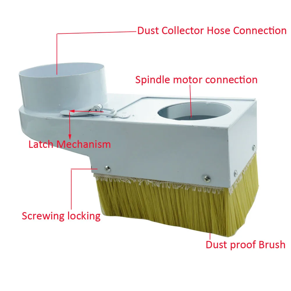 Push-pull CNC Spindle Dust Cover with Detachable Brush