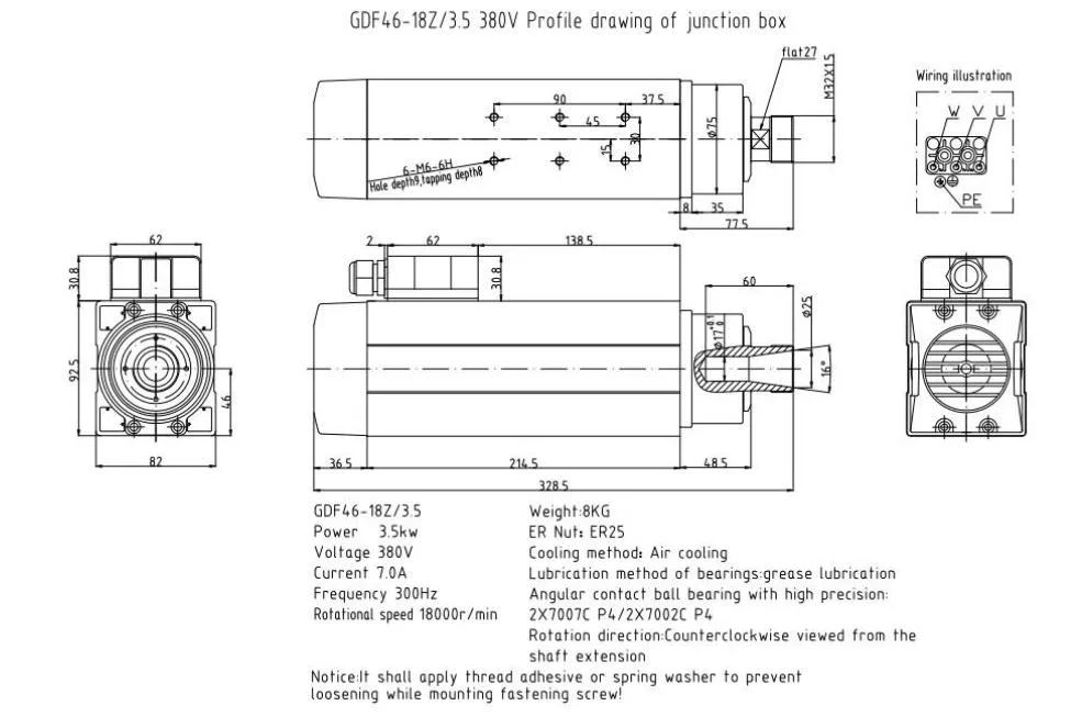 GDF46-18Z 3.5 380v with flange detail photo 8
