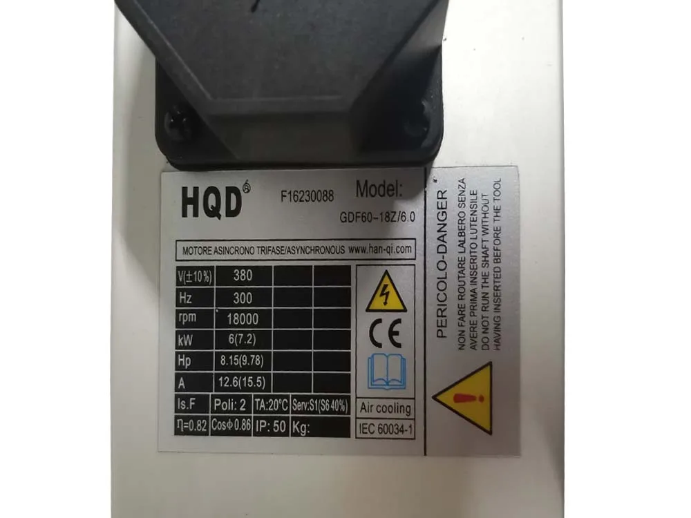 HQD GDF60-18Z 6kW Air-cooled Spindle detail photo 1