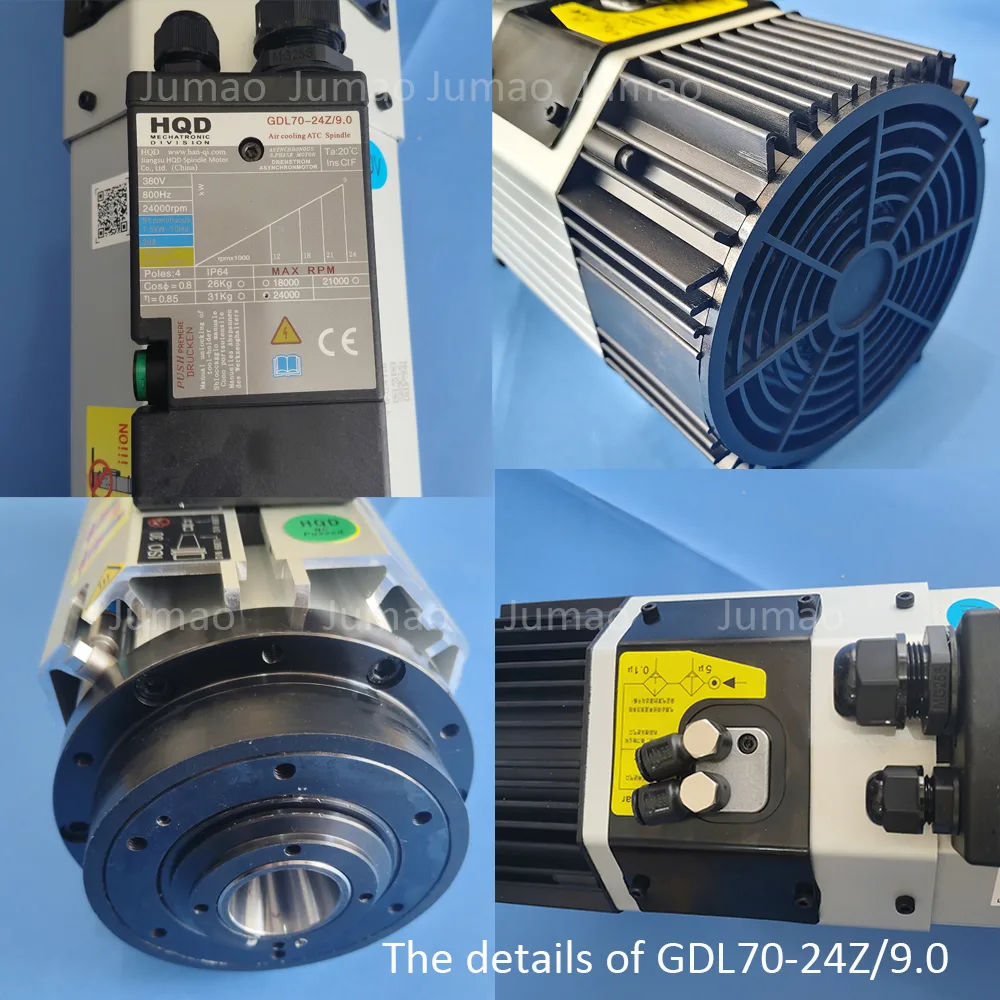 HQD GDL70-24Z 9kW ATC Air-cooled Spindle detail photo 4
