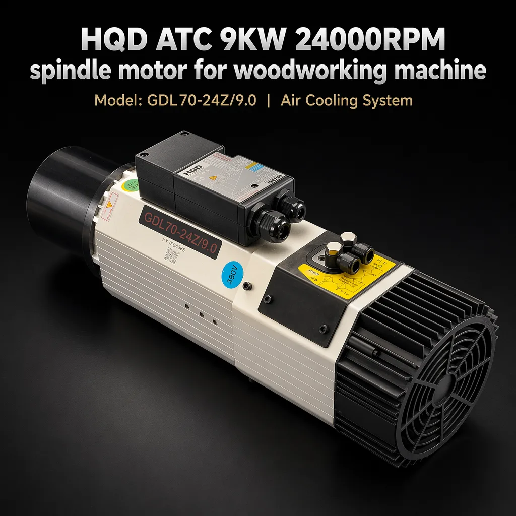 HQD GDL70-24Z/9.0 Long Shaft 9kW ATC Air-cooled Spindle Motor 4