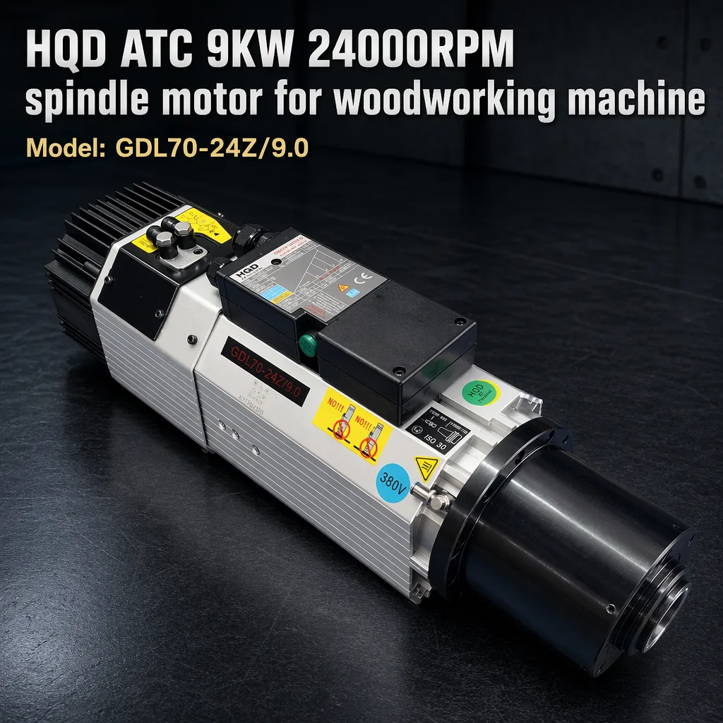 HQD GDL70-24Z/9.0 Long Shaft 9kW ATC Air-cooled Spindle Motor