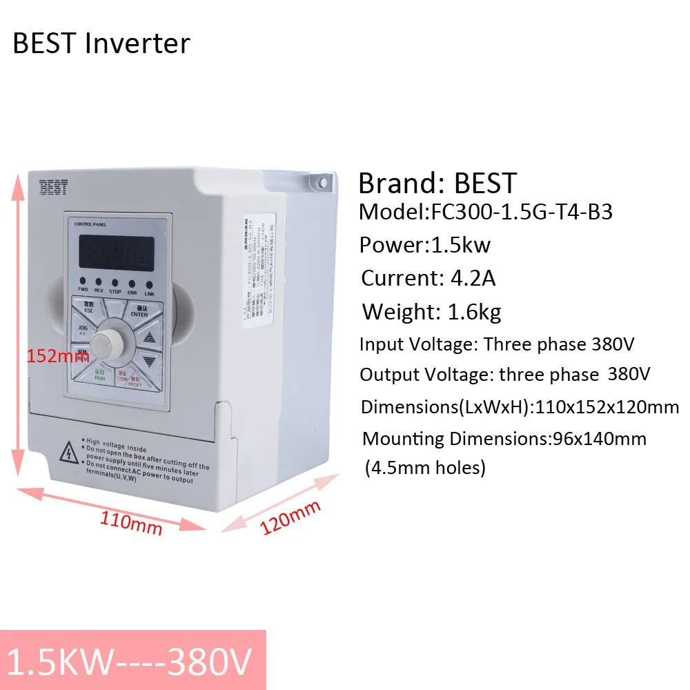 贝士德 BEST FC300-1.5G-T4-B3 1.5kW 三相380V 变频器