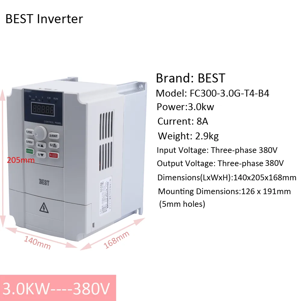贝士德 BEST FC300-3.0G-T4-B4 3.0kW 三相380V 变频器