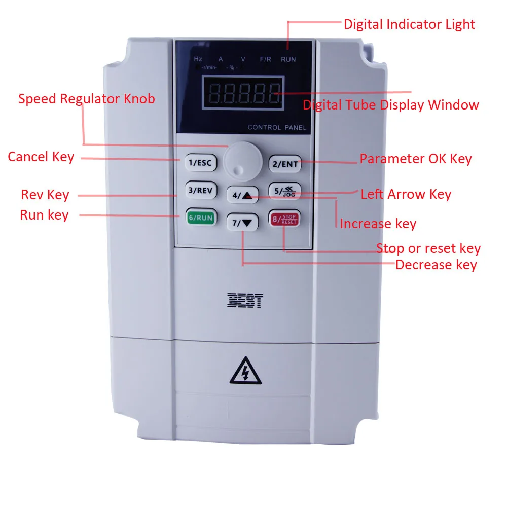 BEST FC300-7.5G-S2-B4 7.5kW Single-Phase 220V VFD Inverter for CNC Router detail photo 1