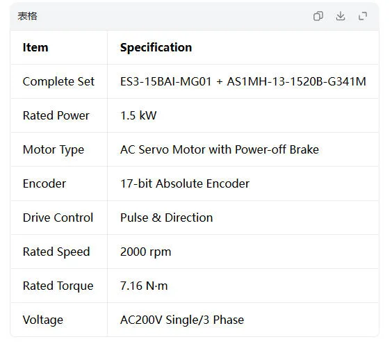 YAKOTEC ES3 Series 1.5kW AC Servo System (Non-brake) detail photo 2